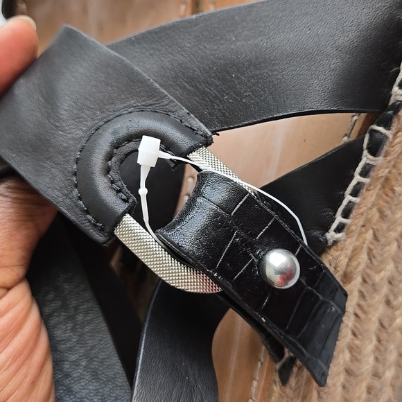 rag & bone August Leather Wedge Platform Sandals In Black - Picture 6 of 8